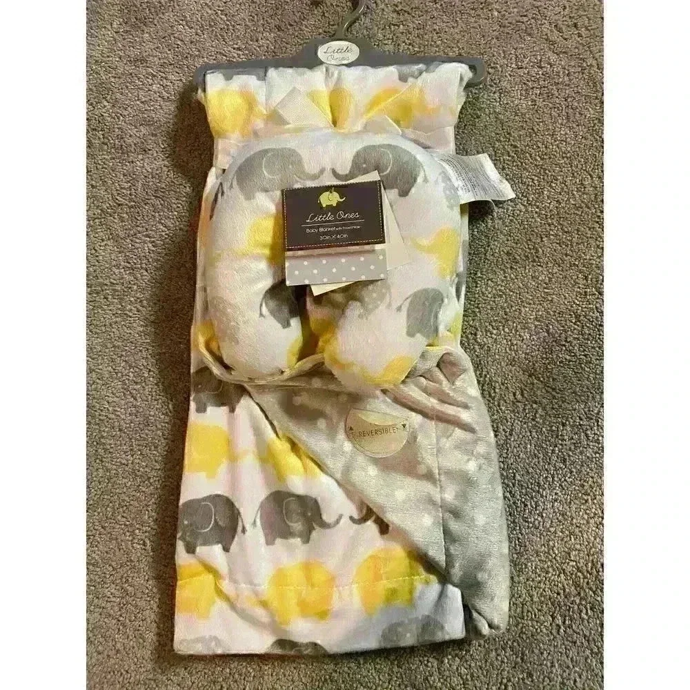 Unbranded‎ Elephant Print Blanket and Travel Pillow